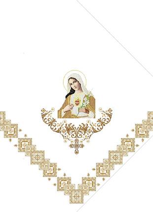 Х-042. схема для вишивки бісером фана до церкви непорочне серце діви марії