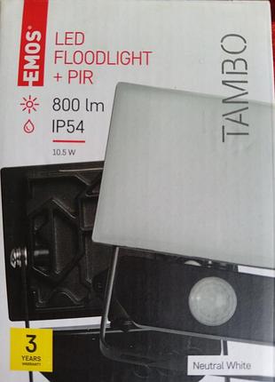 Світильник emos led floodlight + pir tambo 800 lm ip54