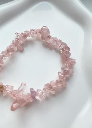 Кварцовий рожевий браслет