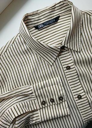 Вискозная рубашка в полоску блузка zara