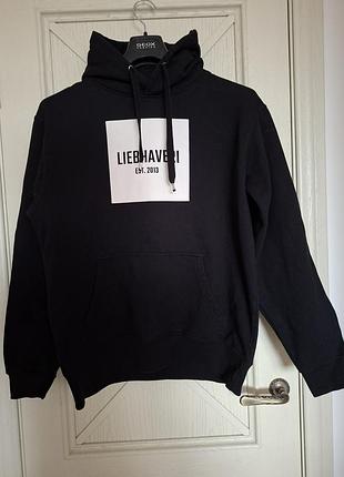 Черный мужской худи с капюшоном oversize 56р.