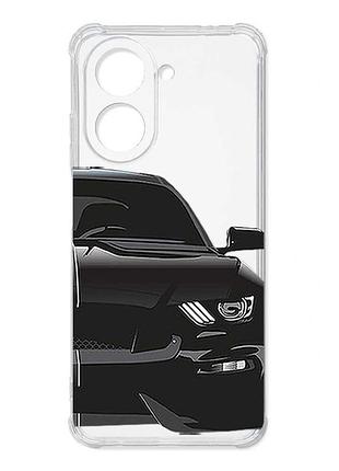 Чехол с утолщёнными углами на xiaomi redmi a5/poco c71 авто чёрное (принт 232)