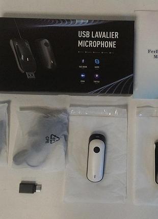 Петличный беспроводной микрофон ferbuee z-201 с usb приемником