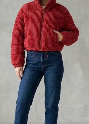 Куртка дутик bdg urban outfitters оригинал / короткая куртка тедди баранчик марсала оверсайз 44-46 s-m