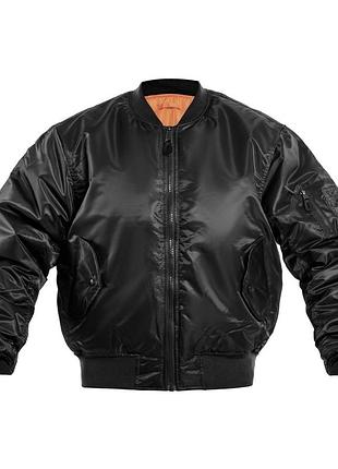 Куртка чоловіча mil-tec ma-1 us flight jacket двостороння, чорна
