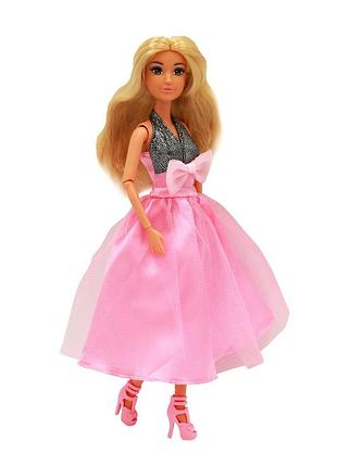 Кукла pink dress, руки на шарнирах в локтях и кистях, ноги на шарнирах в коленях(616525)