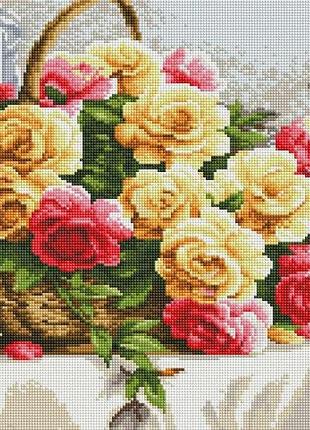 Набір алмазної мозаїки colorart троянди в кошику 40х70 ss814