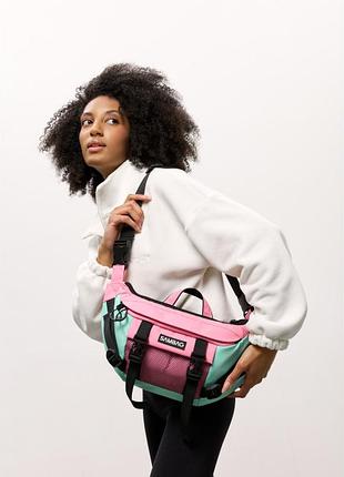 Велика жіноча поясна сумка бананка для планшета sambag dynamicdart рожева