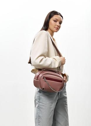 Сумка через плече жіноча бананка sambag pure рожева