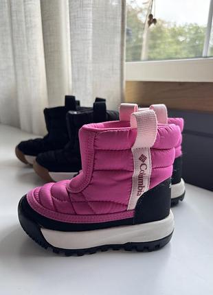 Зимові черевики для дітей columbia youth snowtrot mid рожеві, чорні, розмір eur 25, довжина устілки 15.5 см