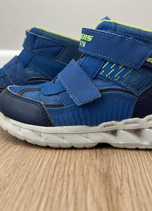 Черевики для хлопчика skechers з ліхтариками, сині, розмір 25 (устілка 16,8 см)