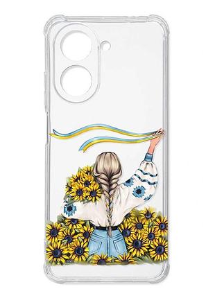 Чехол с утолщёнными углами на xiaomi redmi a5/poco c71 девушка с лентой (принт 25)