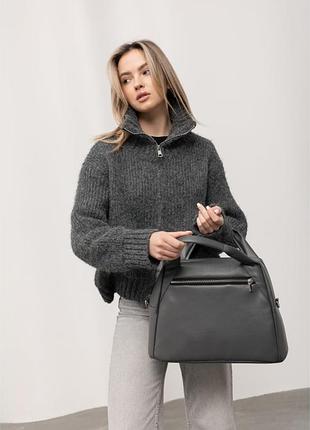 Жіноча спортивна сумка sambag vogue bks екошкіра графітова міська