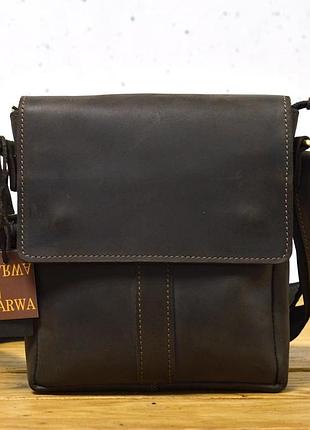 Кожаная мужская сумка через плечо коричневая tarwa rc-5447-4sa