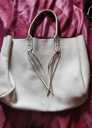 Кожаная сумка-тоут lanvin nela fringe shopper tote (люкс)