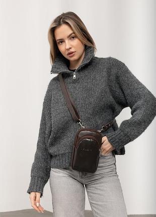 Жіноча шкіряна сумка sambag modena коричнева