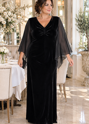 52-54 xl-xxl 2xl 16 44-46 вечірня сукня бархатна оксамитова оксамит бархату велюру плаття чорного чорна чорне бархату оксамитові сукні платье вечернее