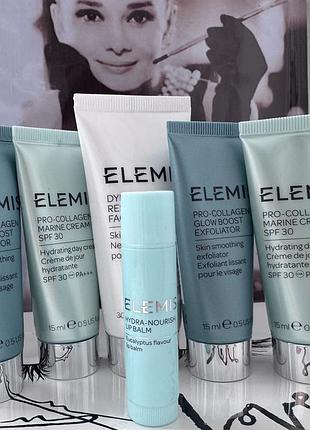 Набір сироваток для обличчя elemis pro-collagen marine cream spf 30, dynamic resurfacing facial wash, pro-collagen glow boost exfoliator, hydra-nouris
