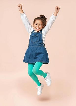 Мятные тонкие колготки для девочек капрон ростом 92-158 m, l, xl, xxl 50 den