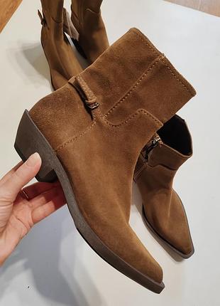 Zara казаки натуральный 100 % замш размер 37