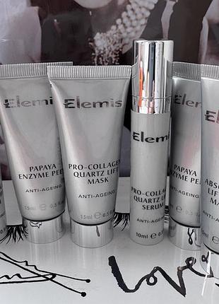 Маски для обличчя elemis papaya enzyme peel та pro-collagen quartz lift mask, антивікові