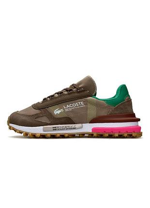 Кроссовки женские lacoste elite active, коричневые кроссовки лакоста, демисезонные