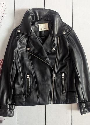 Куртка-косуха дитяча zara чорна 128р