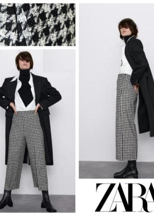 Жіночі брюки zara кюлоти в гусячу лапку, розмір s