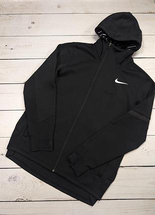 Мужская черная утепленная спортивная соп худи nike therma оригинал толстовка найк тепла тренировочная кофта с капюшоном