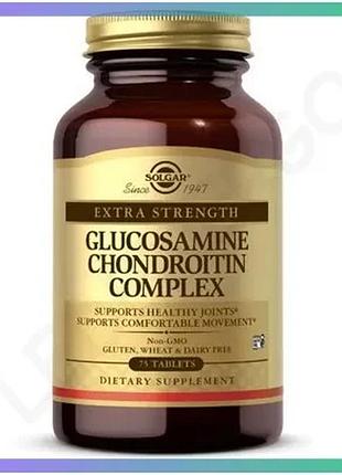 Препарат для суглобів і зв'язок solgar glucosamine chondroitin complex extra strength 75 таблеток для sku_fitsh_cn12384