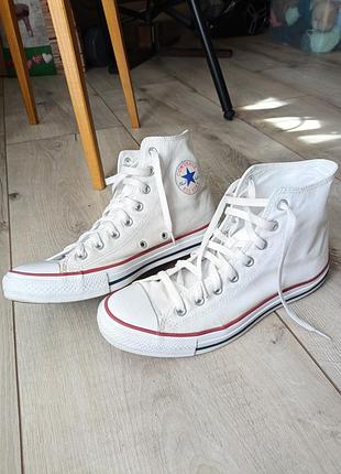 Кеди унісекс converse chuck taylor all star високі білі 42 розмір