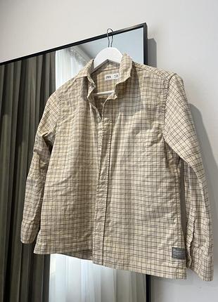 Сорочка  zara у клітинку бежева