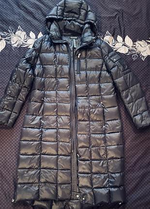 Пуховик жіночий ralph lauren довге пухове пальто, чорний, розмір xl