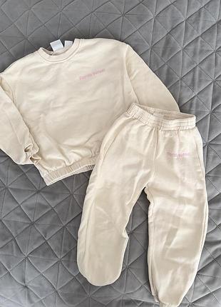 Повсякденний костюм для дівчинки zara бежевий 98 р