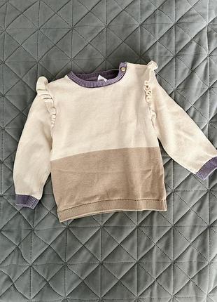 Кофта для дівчинки h&m, бежева з коричневим, розмір 92
