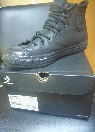 Кеди чоловічі converse all-star шкіряні утеплені чорні