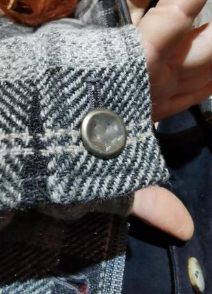 Вовняний жакет куртка піджак у клітинку шерсть marithe francois girbaud з бахромою9 фото