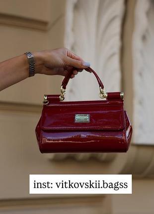 Сумочка mini sicily handbag in polished skin red❤️