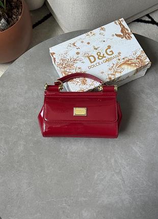 Сумочка mini sicily handbag in polished skin red❤️ 2