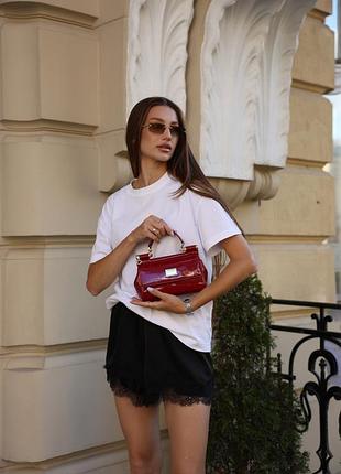 Сумочка mini sicily handbag in polished skin red❤️ 7