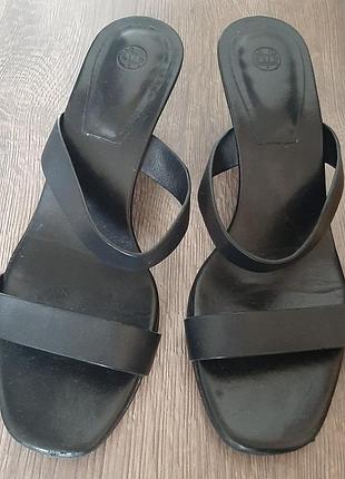 Босоніжки жіночі massimo dutti чорні, розмір 37, шкіряні