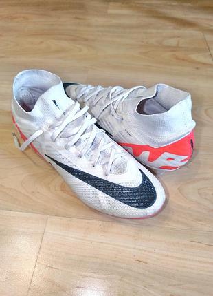 Бутси чоловічі nike zoom mercurial superfly 9 білі, розмір 43