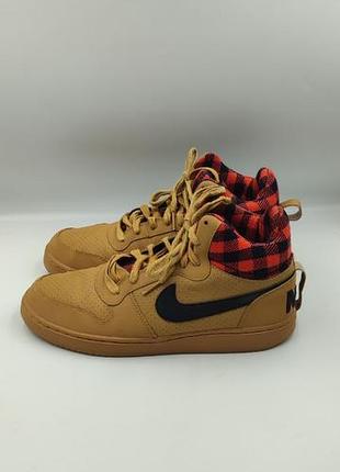 Високі демісезонні чоловічі  кросівки nike court borough mid premium "wheat plaid" (eur 42 / us 8.5)