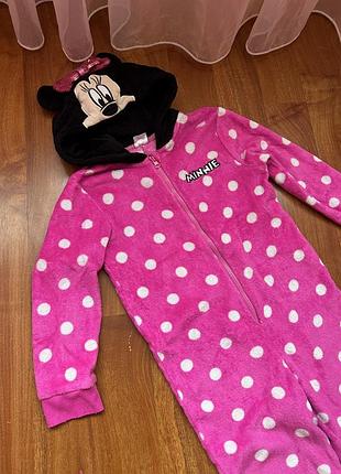 Костюм для дівчаток minnie mouse рожевий у горох, 116-122 см
