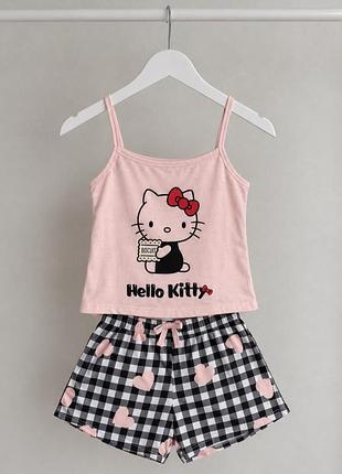 Жіноча піжама з шортами hello kitty нова