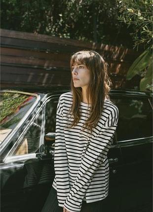 ,тєльняшка, тільник, лонгслів в смужку zara, нова колекція, розмір s, кофта полосата , чорна з білим , коттон