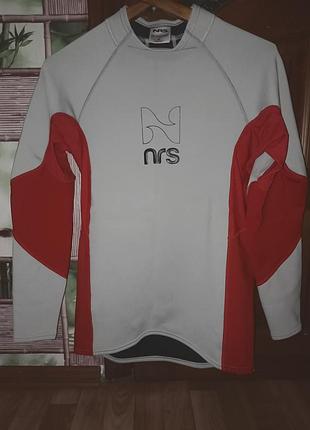 Неопреновый реглан nrs men's hydroskin 0.5 long-sleeve shirt в цветовом исполнении light gray/chili red размер xl