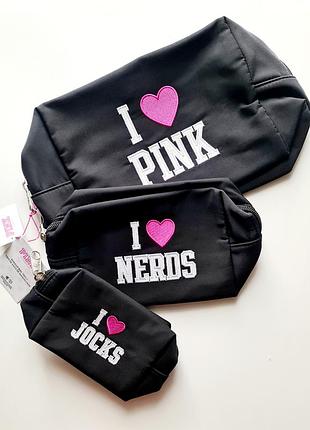 Набор из трех косметичек victorias secret pink