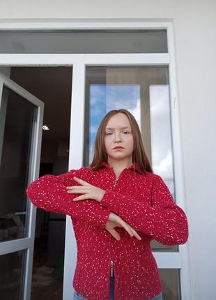Светр жіночий червоний на блискавці