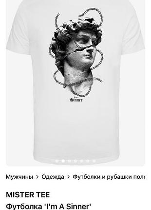 Футболка чоловіча mister tee 'i'm a sinner' біла, розмір m